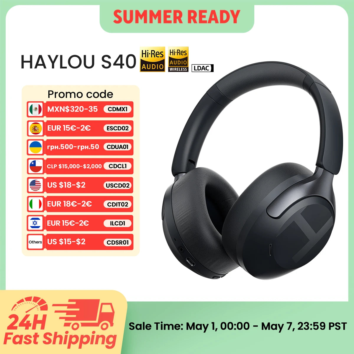 Over-Ear ANC Bluetooth Headphones With LDAC & 3D Audio