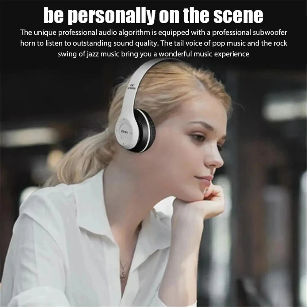 Foldable Bluetooth 5.0 Wireless Headphones With Stereo Bass