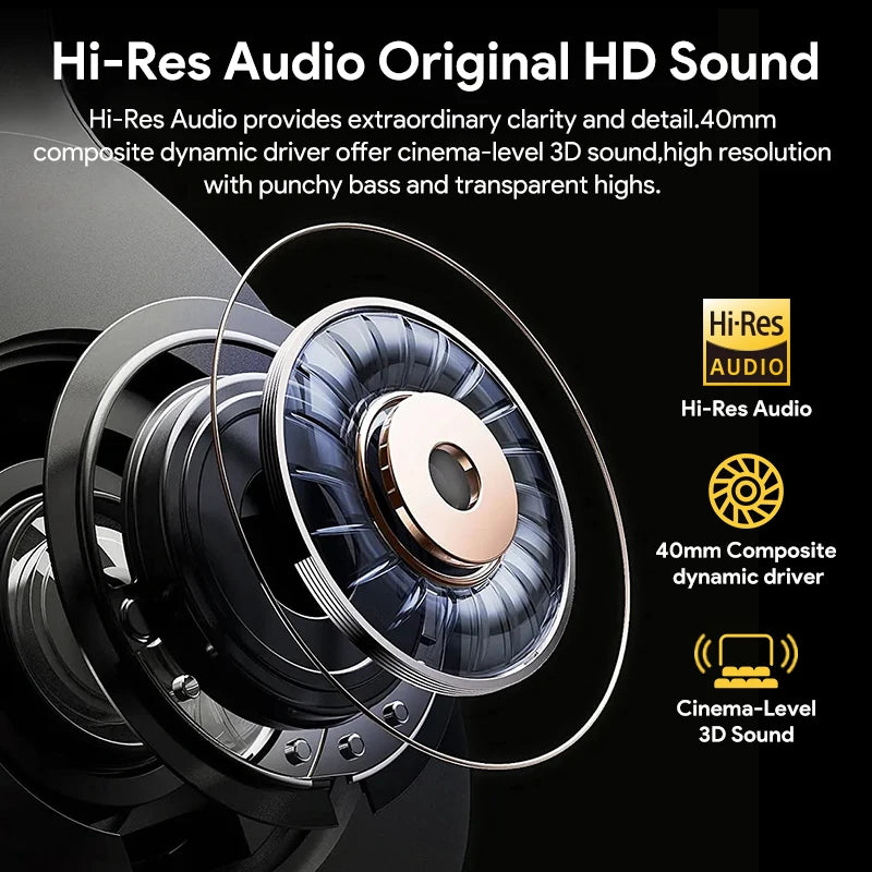 Hybrid ANC Over-Ear Bluetooth Headphones – 60H Battery