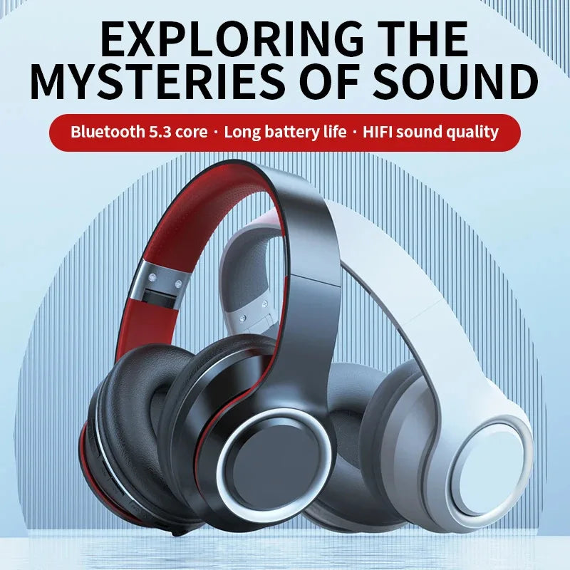 Bluetooth Over-Ear Headphones – TF Card MP3 & Mic