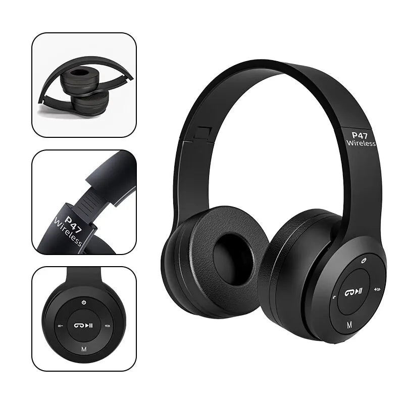 Foldable Bluetooth 5.0 Wireless Headphones With Stereo Bass