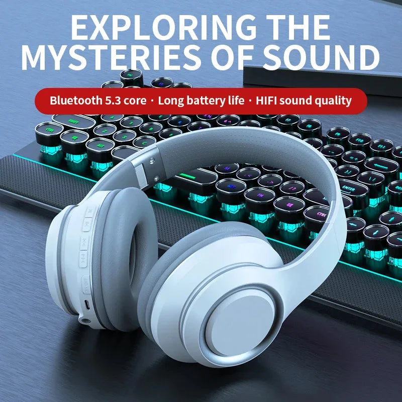 Bluetooth Over-Ear Headphones – TF Card MP3 & Mic